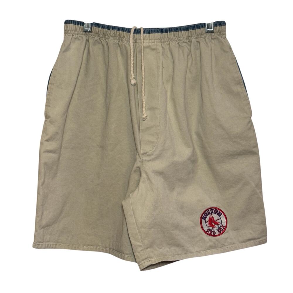Vtg 1990's Boston Red Sox MLB Diamond Collection Drawstring Khaki Shorts